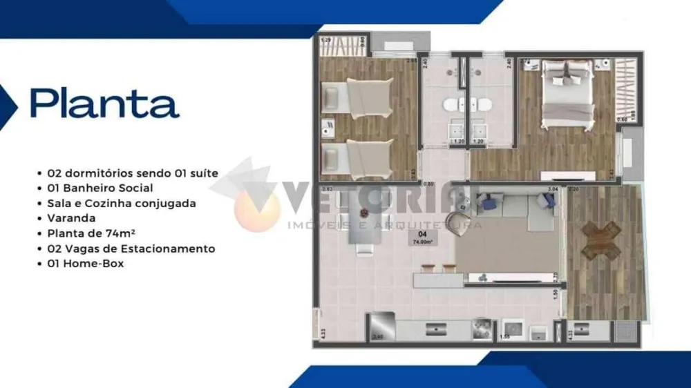 Apartamento, 2 quartos, 90 m² - Foto 3