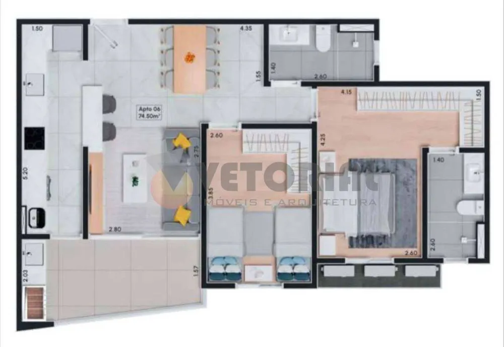 Apartamento, 2 quartos, 75 m² - Foto 14