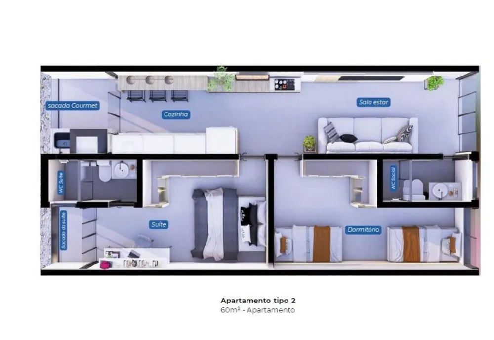 Apartamento, 2 quartos, 60 m² - Foto 9