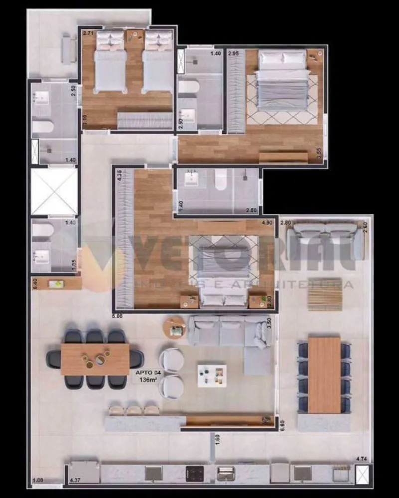 Apartamento, 3 quartos, 140 m² - Foto 11