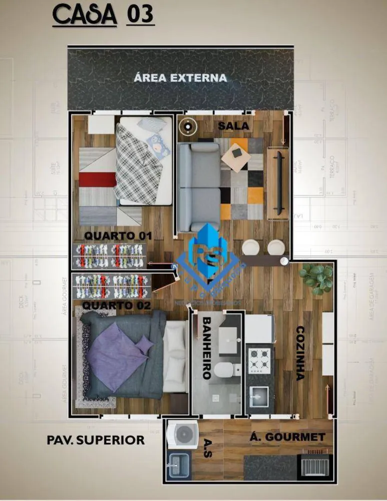 Sobrado, 2 quartos, 52 m² - Foto 6