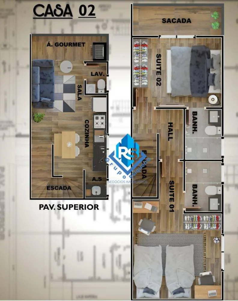Sobrado, 2 quartos, 52 m² - Foto 10