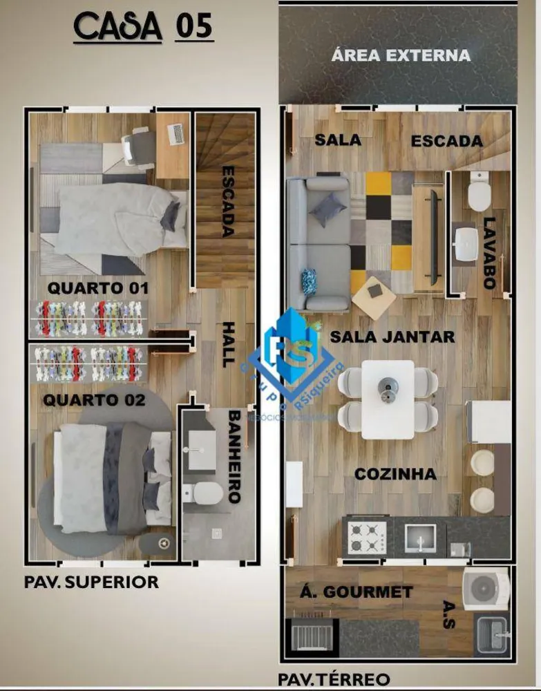 Sobrado, 2 quartos, 52 m² - Foto 3