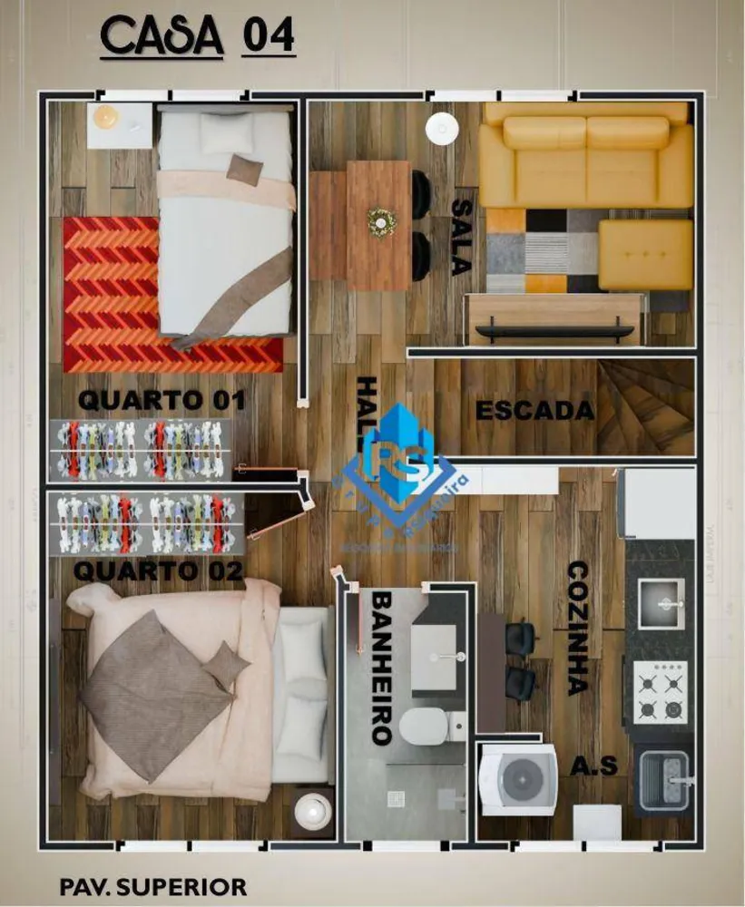 Sobrado, 2 quartos, 52 m² - Foto 7