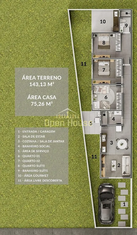 Casa, 3 quartos, 75 m² - Foto 6
