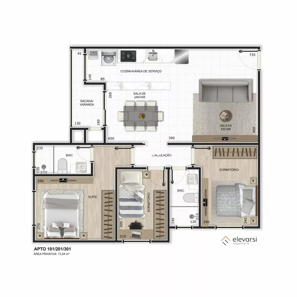 Apartamento, 2 quartos, 59 m² - Foto 4