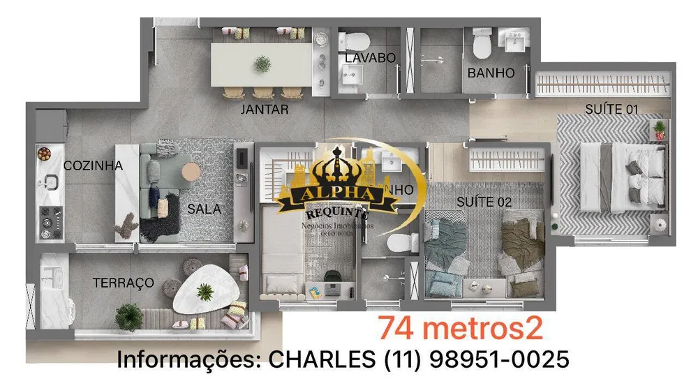 Apartamento, 3 quartos, 57 m² - Foto 7