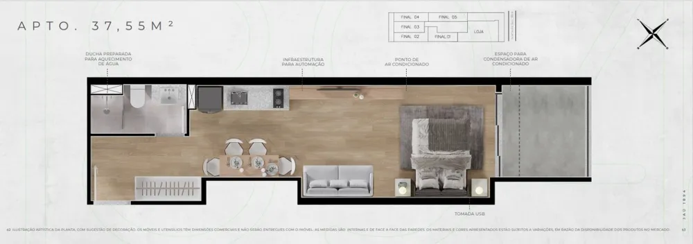 Apartamento, 1 quarto, 42 m² - Foto 1