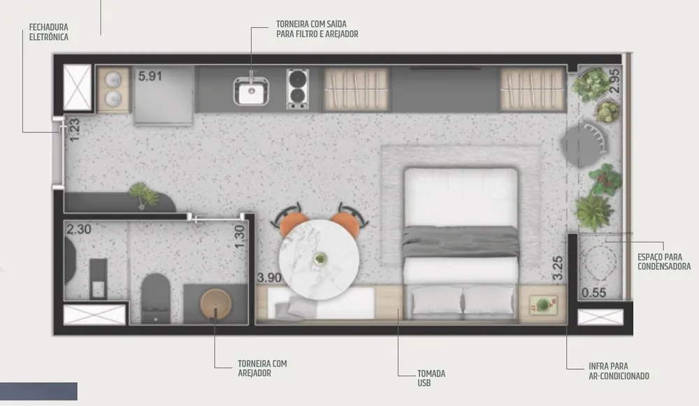 Apartamento, 1 quarto, 25 m² - Foto 2