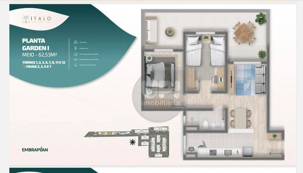 Apartamento, 2 quartos, 49 m² - Foto 1