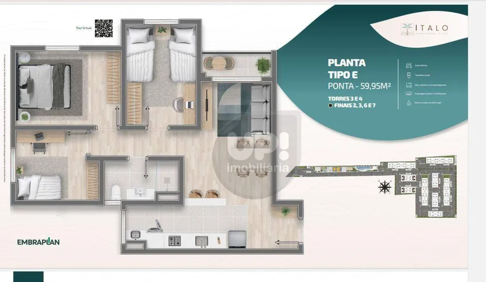 Apartamento, 2 quartos, 49 m² - Foto 2