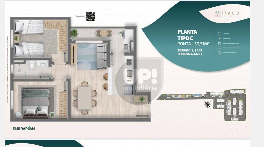 Apartamento, 2 quartos, 49 m² - Foto 1