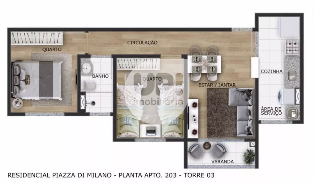 Apartamento, 2 quartos, 48 m² - Foto 3
