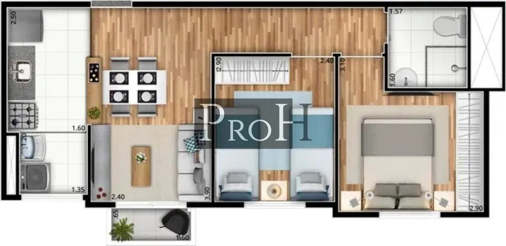 Apartamento, 2 quartos, 42 m² - Foto 6