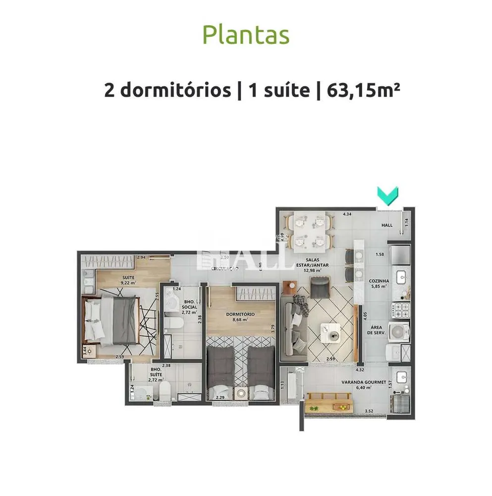 Apartamento, 2 quartos - Foto 6