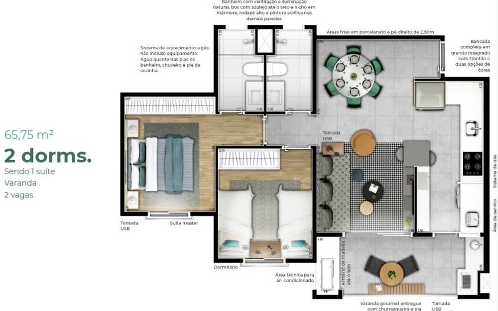 Apartamento, 2 quartos, 65 m² - Foto 9
