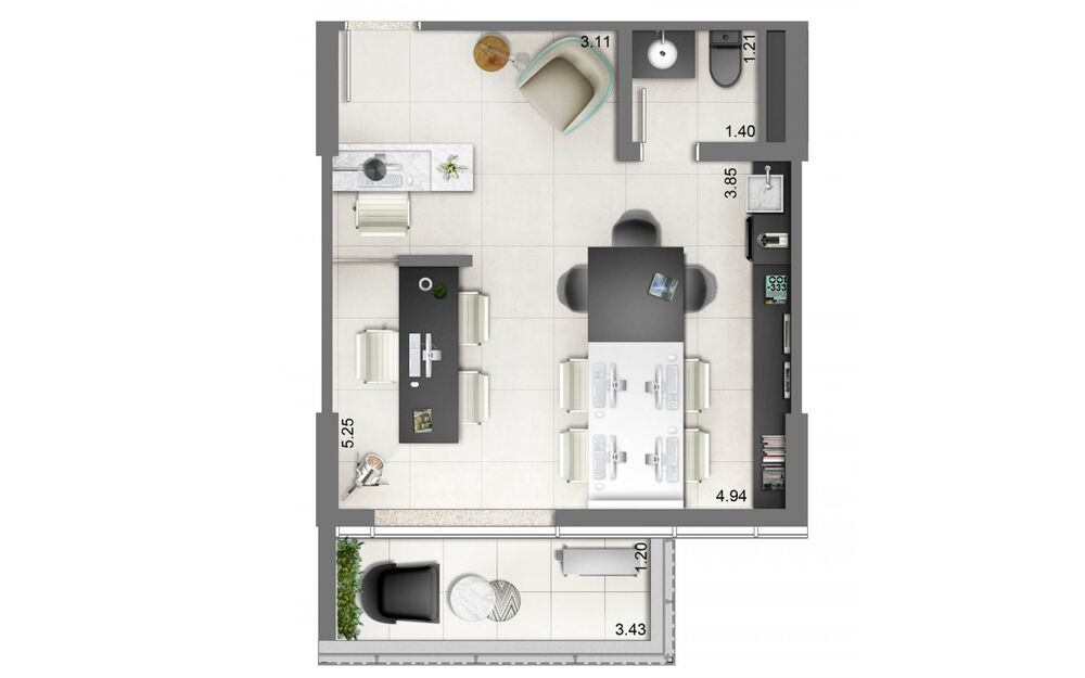 Sala-Conjunto, 34 m² - Foto 3