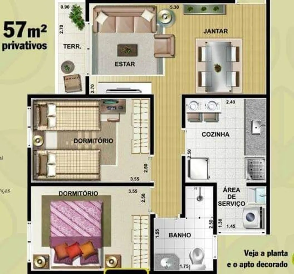 Apartamento, 2 quartos, 56 m² - Foto 4