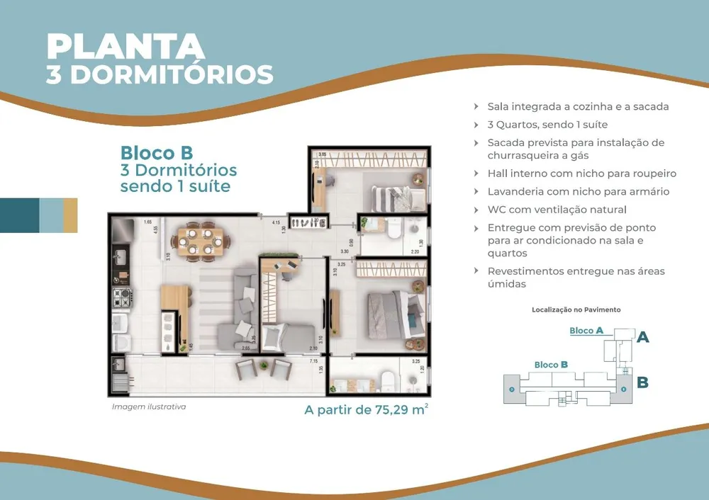Apartamento, 2 quartos, 57 m² - Foto 1