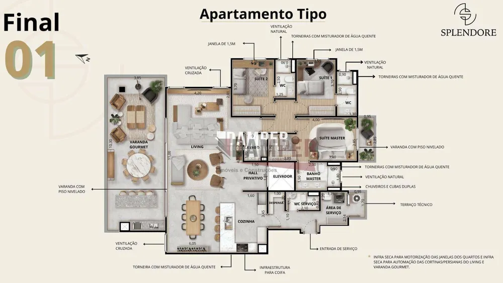 Apartamento, 3 quartos, 195 m² - Foto 1