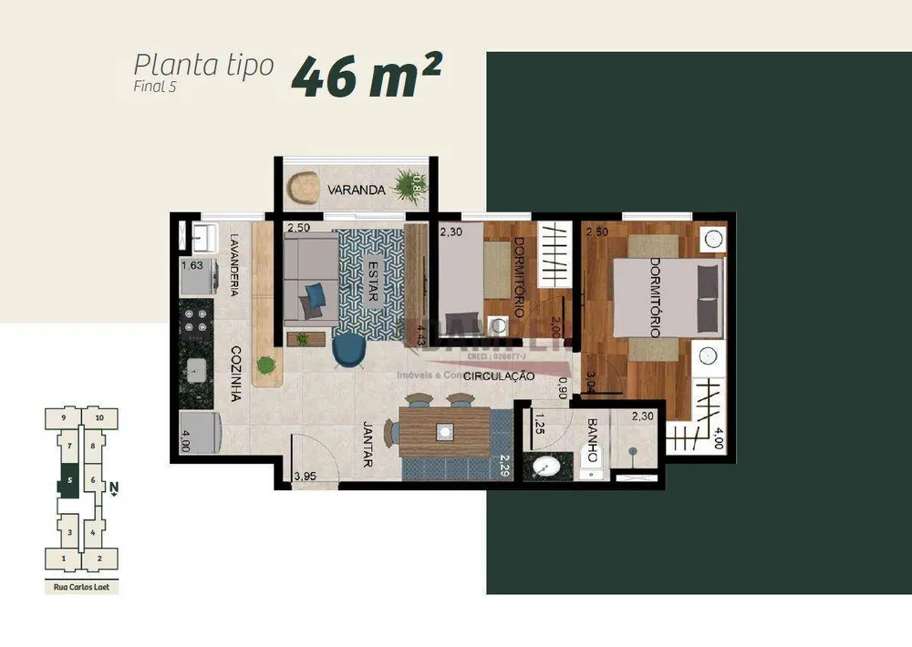 Apartamento, 2 quartos, 45 m² - Foto 3