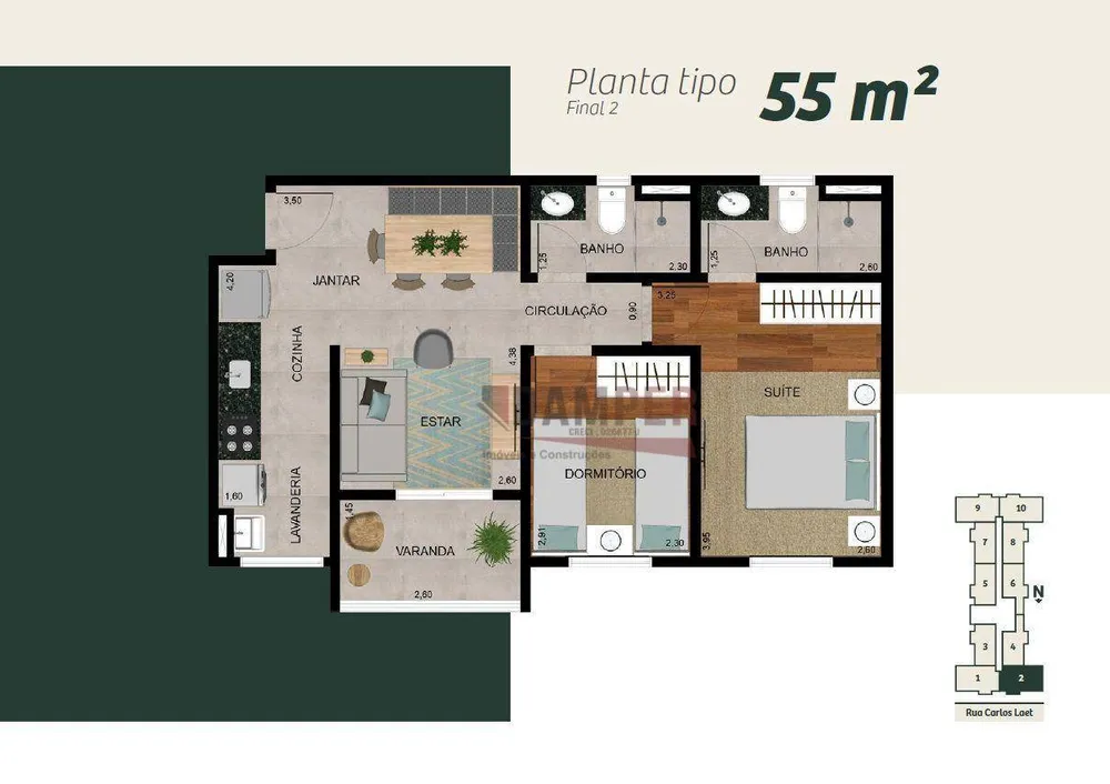 Apartamento, 2 quartos, 55 m² - Foto 4