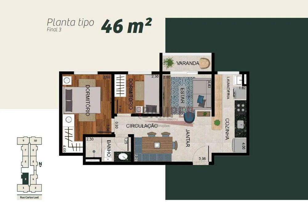 Apartamento, 2 quartos, 55 m² - Foto 3