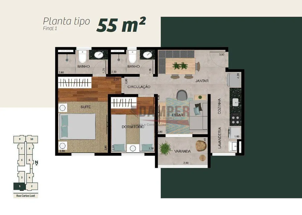 Apartamento, 2 quartos, 55 m² - Foto 6