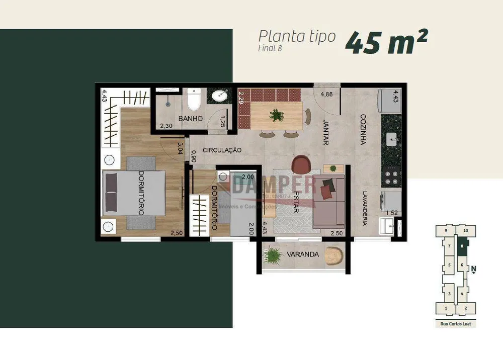 Apartamento, 2 quartos, 55 m² - Foto 2