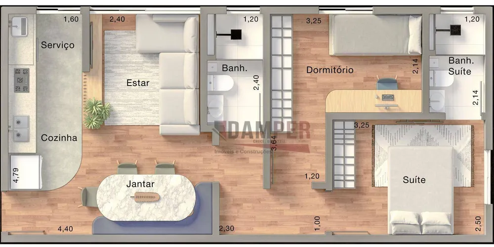 Apartamento, 2 quartos, 54 m² - Foto 8