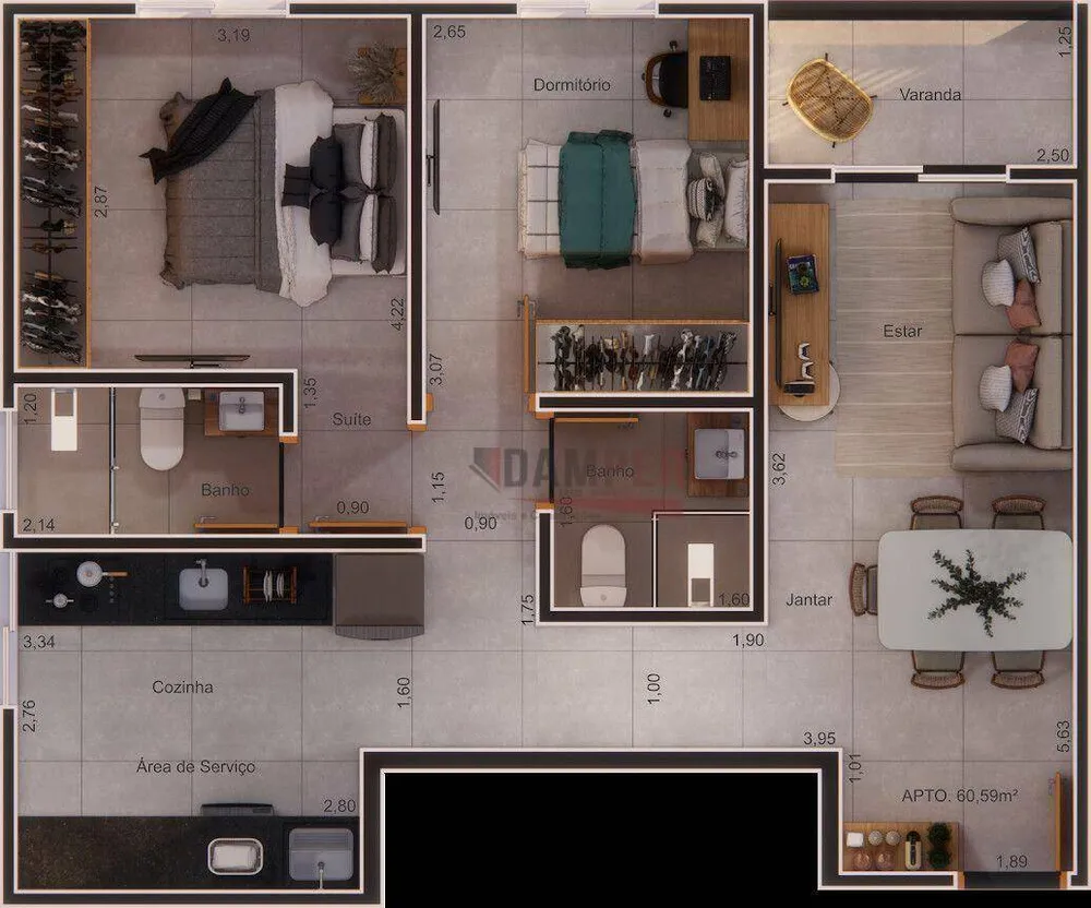 Apartamento, 2 quartos, 61 m² - Foto 13