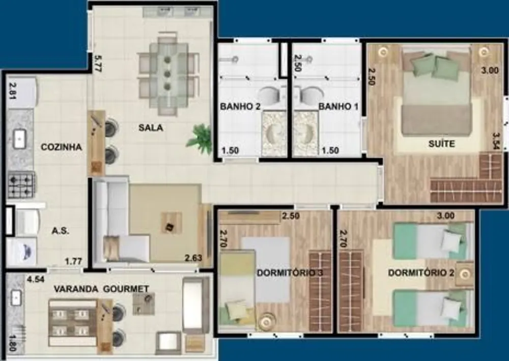 Apartamento, 2 quartos - Foto 2