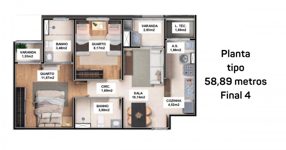 Apartamento, 2 quartos, 59 m² - Foto 23