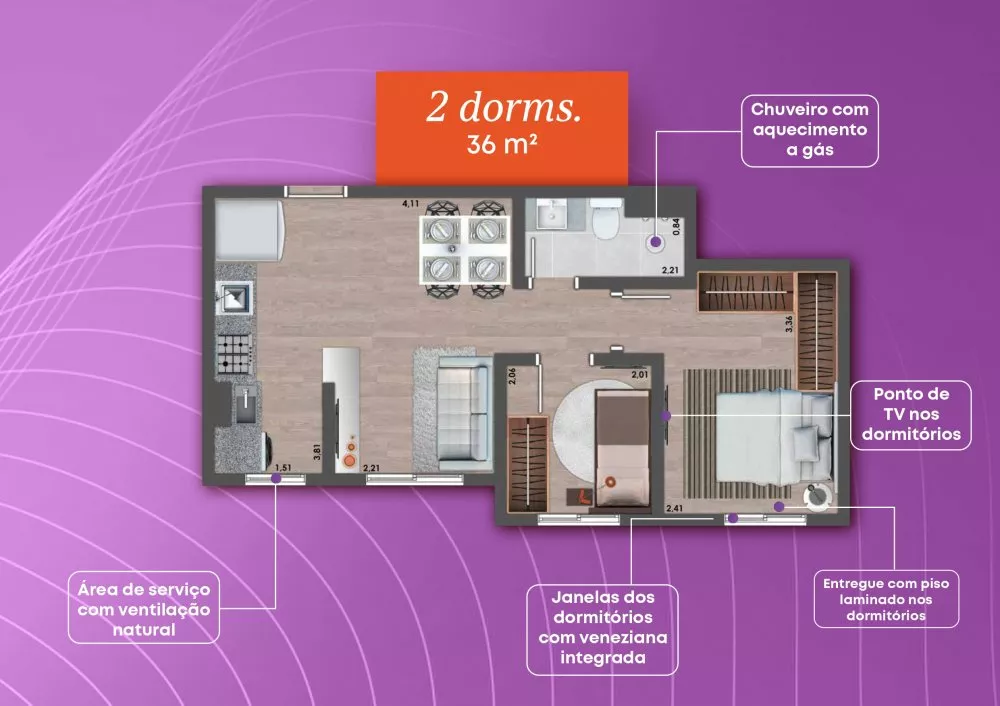 Apartamento, 2 quartos, 36 m² - Foto 5