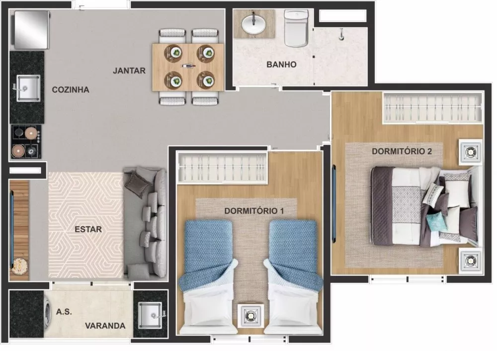 Apartamento, 2 quartos, 37 m² - Foto 5
