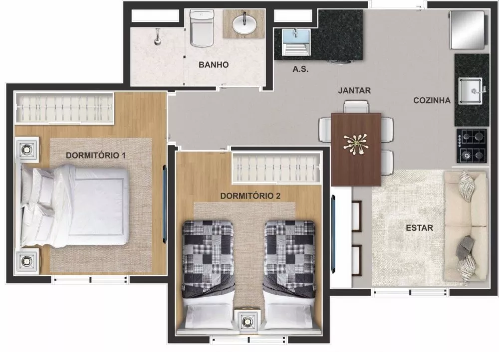 Apartamento, 2 quartos, 37 m² - Foto 6