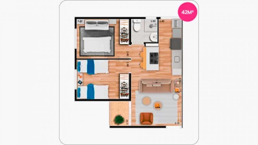 Apartamento, 2 quartos, 42 m² - Foto 17