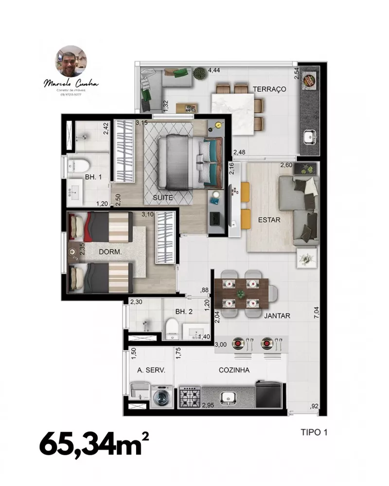 Apartamento à venda com 2 quartos, 65m² - Foto 9