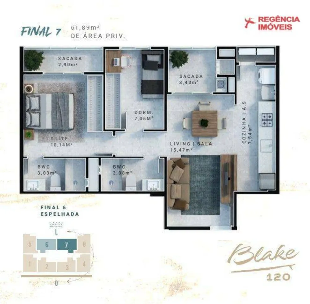Apartamento, 2 quartos, 61 m² - Foto 11