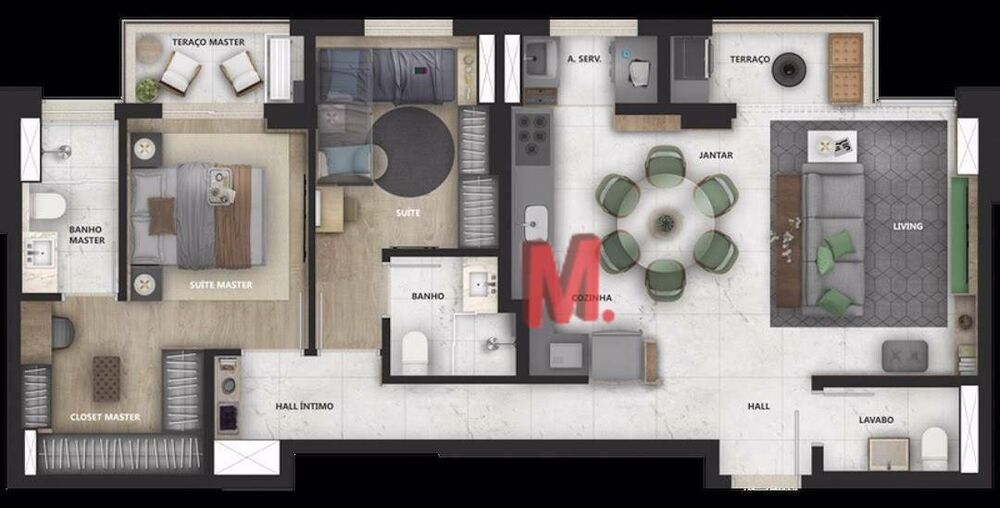 Apartamento, 3 quartos, 107 m² - Foto 3
