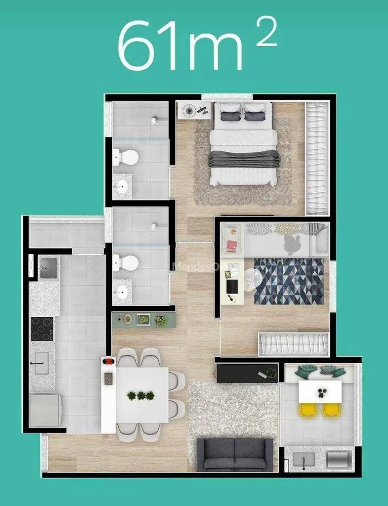 Apartamento, 2 quartos, 61 m² - Foto 7