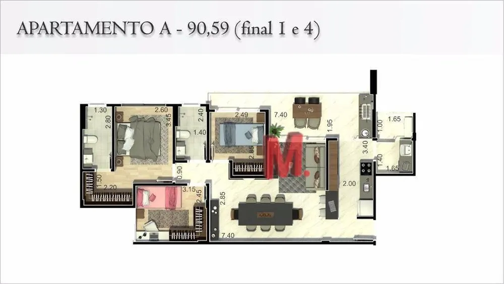 Apartamento, 3 quartos, 91 m² - Foto 13