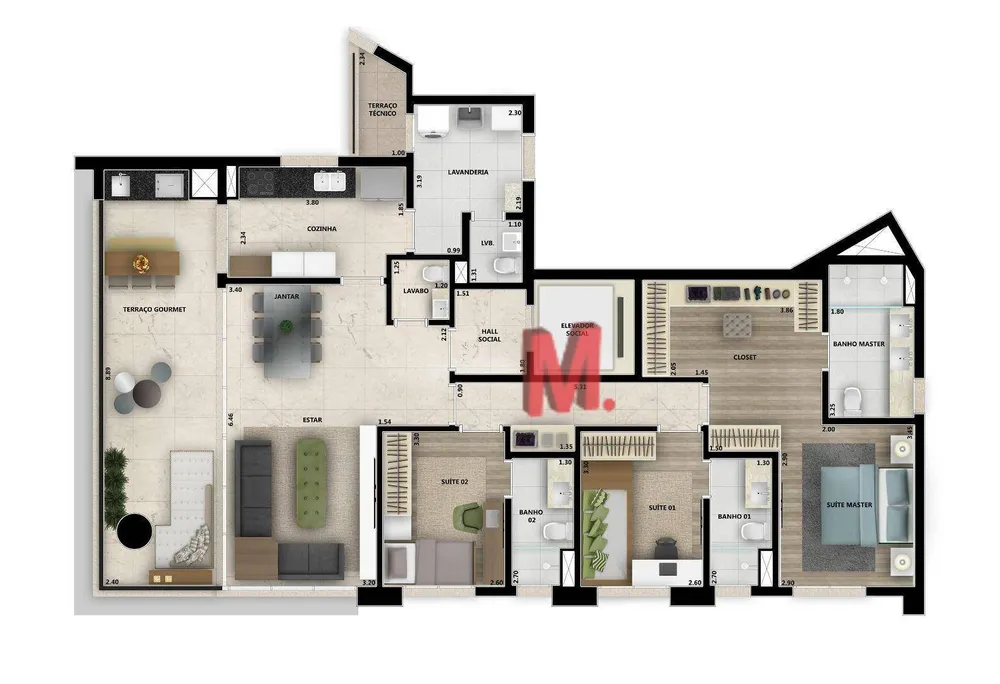 Apartamento, 3 quartos, 151 m² - Foto 11