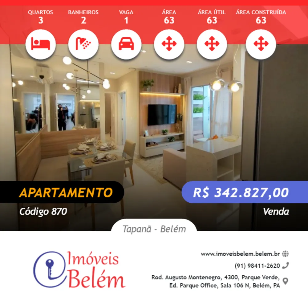 Apartamento, 3 quartos, 63 m² - Foto 1