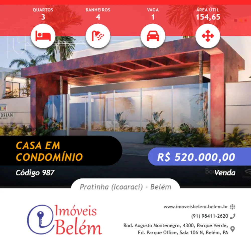 Casa de Condomínio, 3 quartos - Foto 1