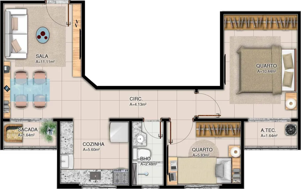 Apartamento, 3 quartos, 57 m² - Foto 12
