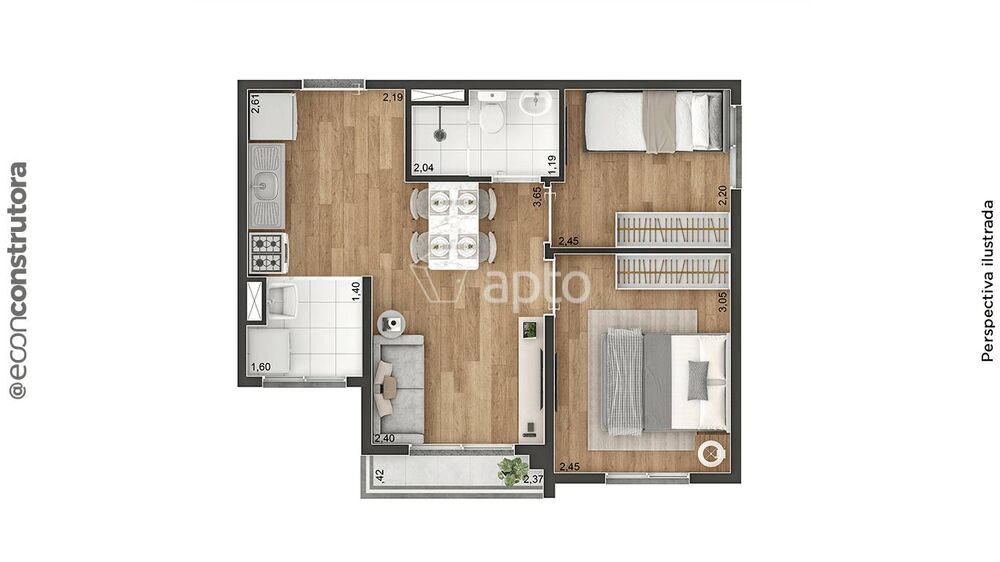Apartamento, 2 quartos, 37 m² - Foto 10