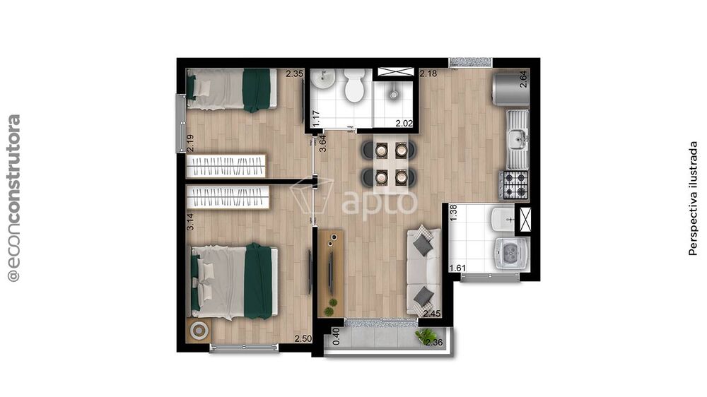 Apartamento, 2 quartos, 37 m² - Foto 4