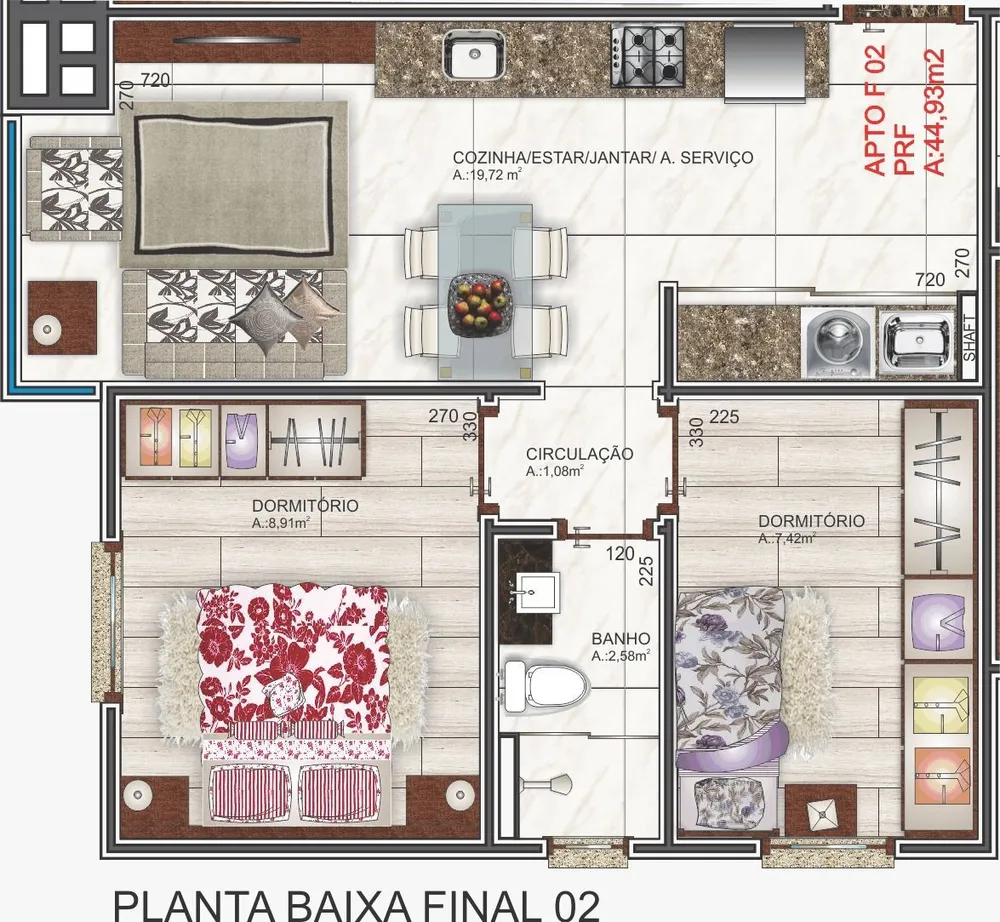 Apartamento, 2 quartos, 44 m² - Foto 1