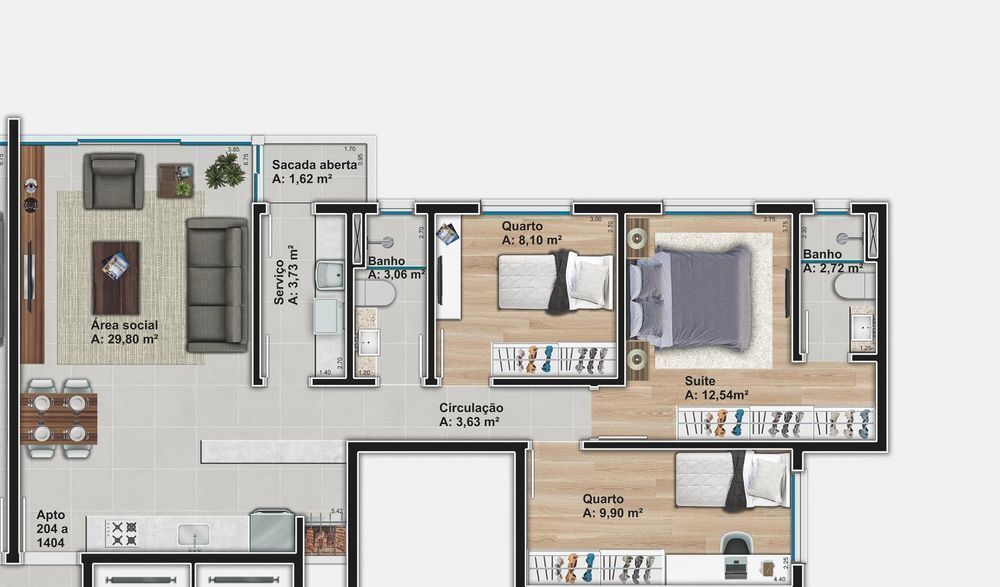 Apartamento, 3 quartos, 88 m² - Foto 2